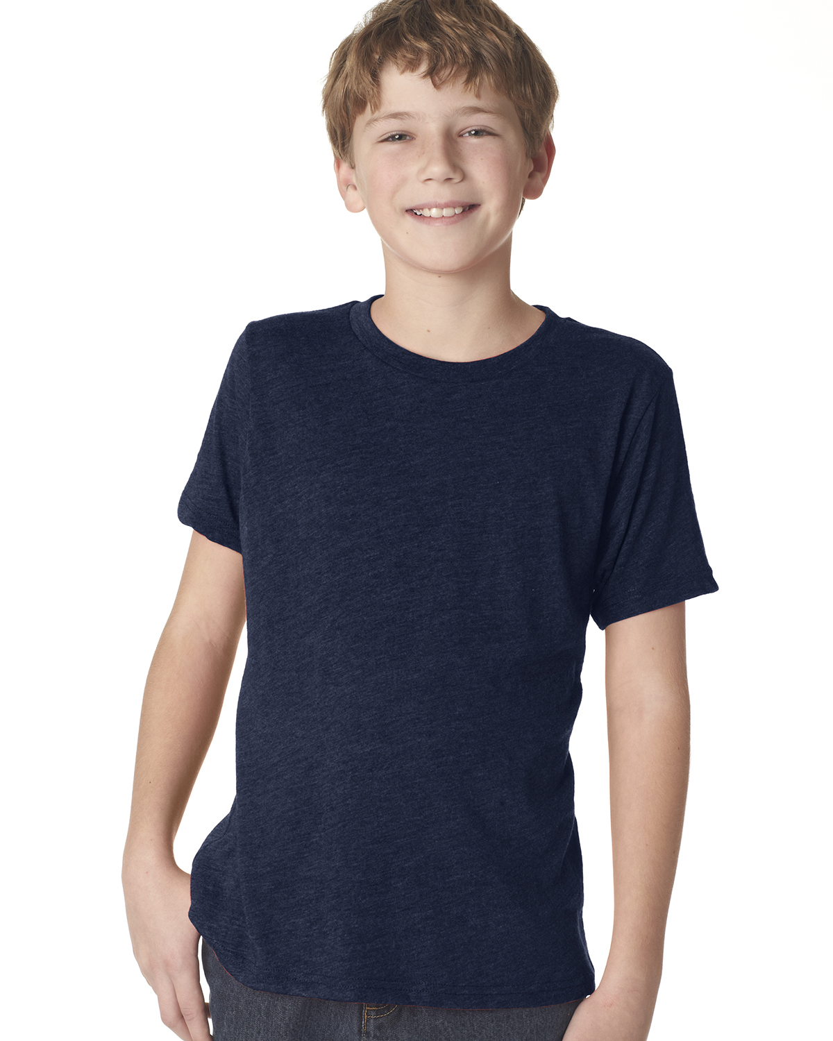 Next Level N6310 Youth Triblend T-Shirt in Vintage Navy Blue size Small | 50% polyester, 25% airlume combed and ring-spun cotton, rayon NL6310, 6310