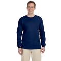 Gildan G240 Cotton Long Sleeve T-Shirt in Navy Blue size Small 2400, G2400