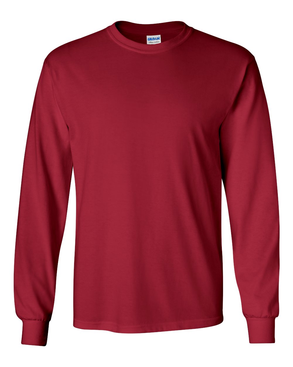 Gildan G240 Cotton Long Sleeve T-Shirt in Cardinal Red size 4XL 2400, G2400