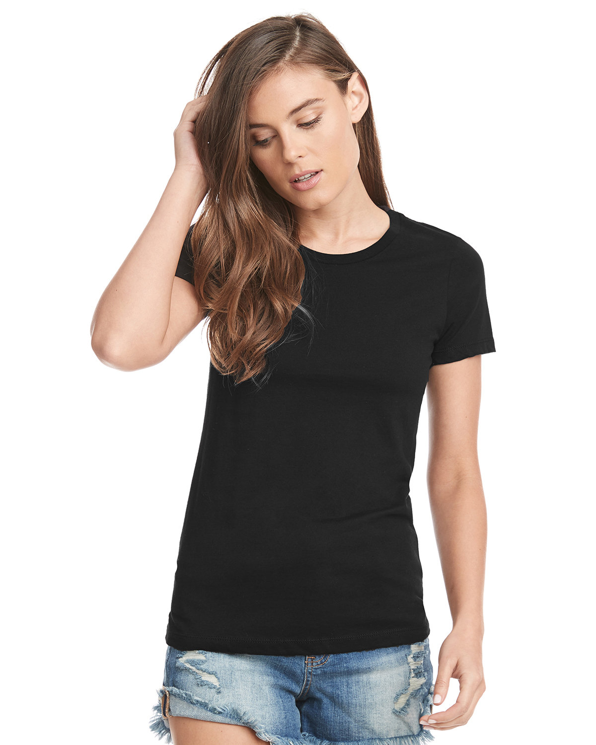 Next Level N3900 Women's Women’s Cotton T-Shirt in Black size 2XL | combed ringspun cotton fine jersey 3900, NL3900