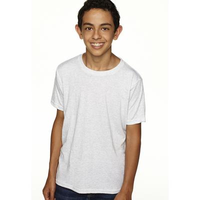 Next Level N6310 Youth Triblend Crew T-Shirt in Heather White size Small | 50% polyester, 25% airlume combed and ring-spun cotton, rayon NL6310, 6310