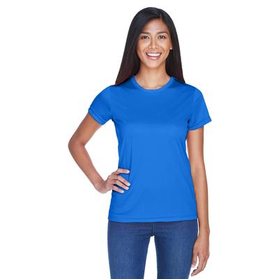 UltraClub 8420L Athletic Women's Cool & Dry Sport Performance Interlock T-Shirt in Royal Blue size 2XL | Polyester
