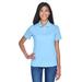 UltraClub 8445L Women's Cool & Dry Stain-Release Performance Polo Shirt in Columbia Blue size 3XL | Polyester