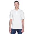 UltraClub 8445 Men's Cool & Dry Stain-Release Performance Polo Shirt in White size Medium | Polyester