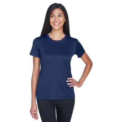 UltraClub 8620L Women's Cool & Dry Basic Performance T-Shirt in Navy Blue size Small | Polyester