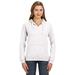 J America JA8836 Women's Sydney Brushed V-Neck Hood T-Shirt in White size Large 8836,