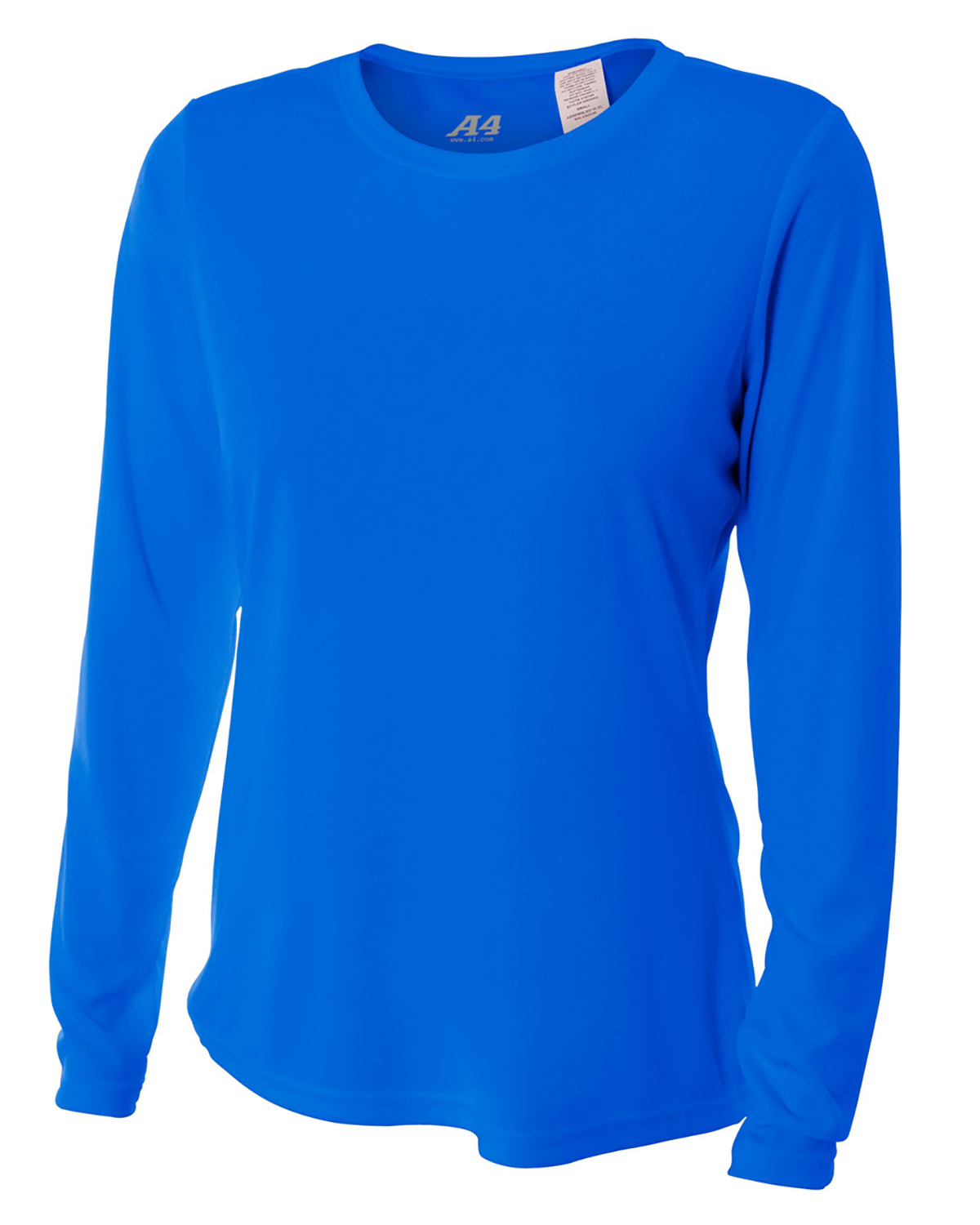 A4 NW3002 Women's Womens Performance Crew in Royal Blue size Medium | Polyester A4NW3002