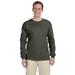 Gildan G240 Cotton Long Sleeve T-Shirt in Military Green size Large 2400, G2400