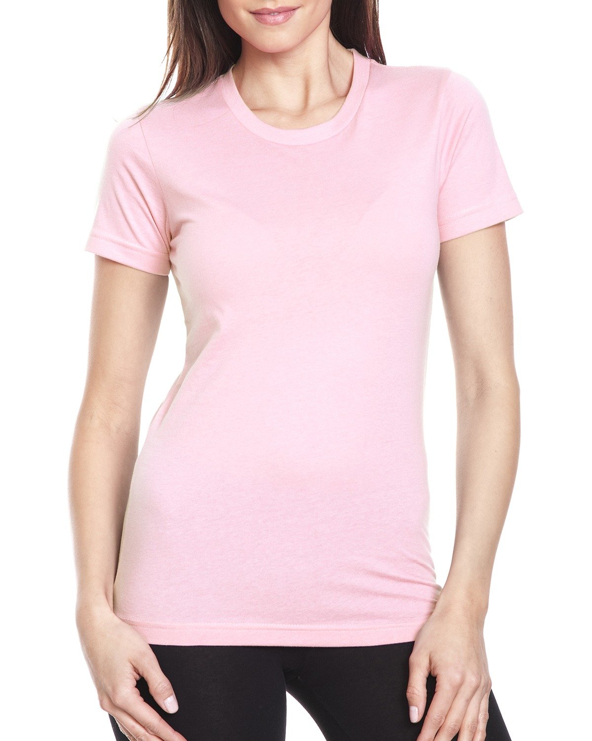 Next Level N3900 Women's Women’s Cotton T-Shirt in Light Pink size Small | combed ringspun cotton fine jersey 3900, NL3900