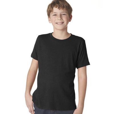 Next Level N6310 Youth Triblend Crew T-Shirt in Vintage Black size Large | 50% polyester, 25% airlume combed and ring-spun cotton, rayon NL6310, 6310