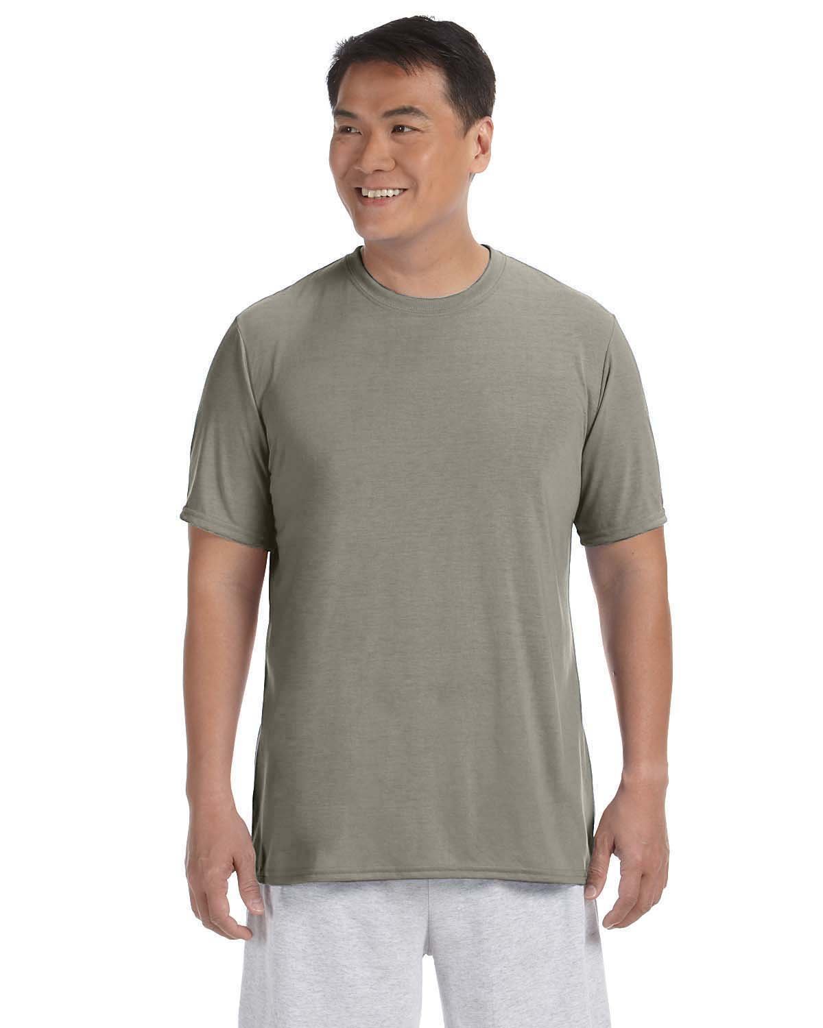 Gildan G420 Athletic Performance T-Shirt in Prairie Dust size Large | Polyester 42000, G42000