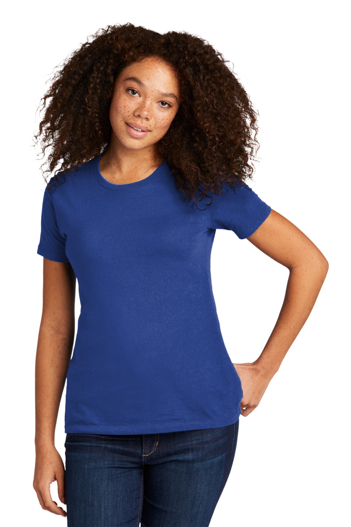 Next Level N3900 Women's Women’s Cotton T-Shirt in Royal Blue size 2XL | combed ringspun cotton fine jersey 3900, NL3900