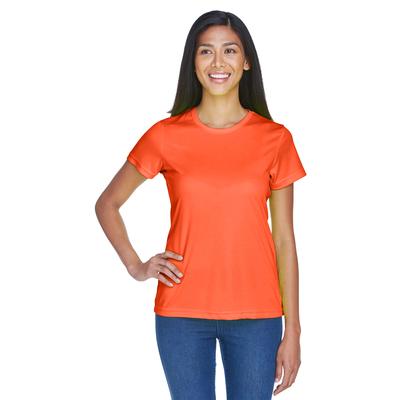 UltraClub 8420L Athletic Women's Cool & Dry Sport Performance Interlock T-Shirt in Orange size Small | Polyester