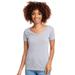 Next Level N1540 Women's Ideal V T-Shirt in Heather Grey size XS | Ringspun Cotton NL1540, 1540