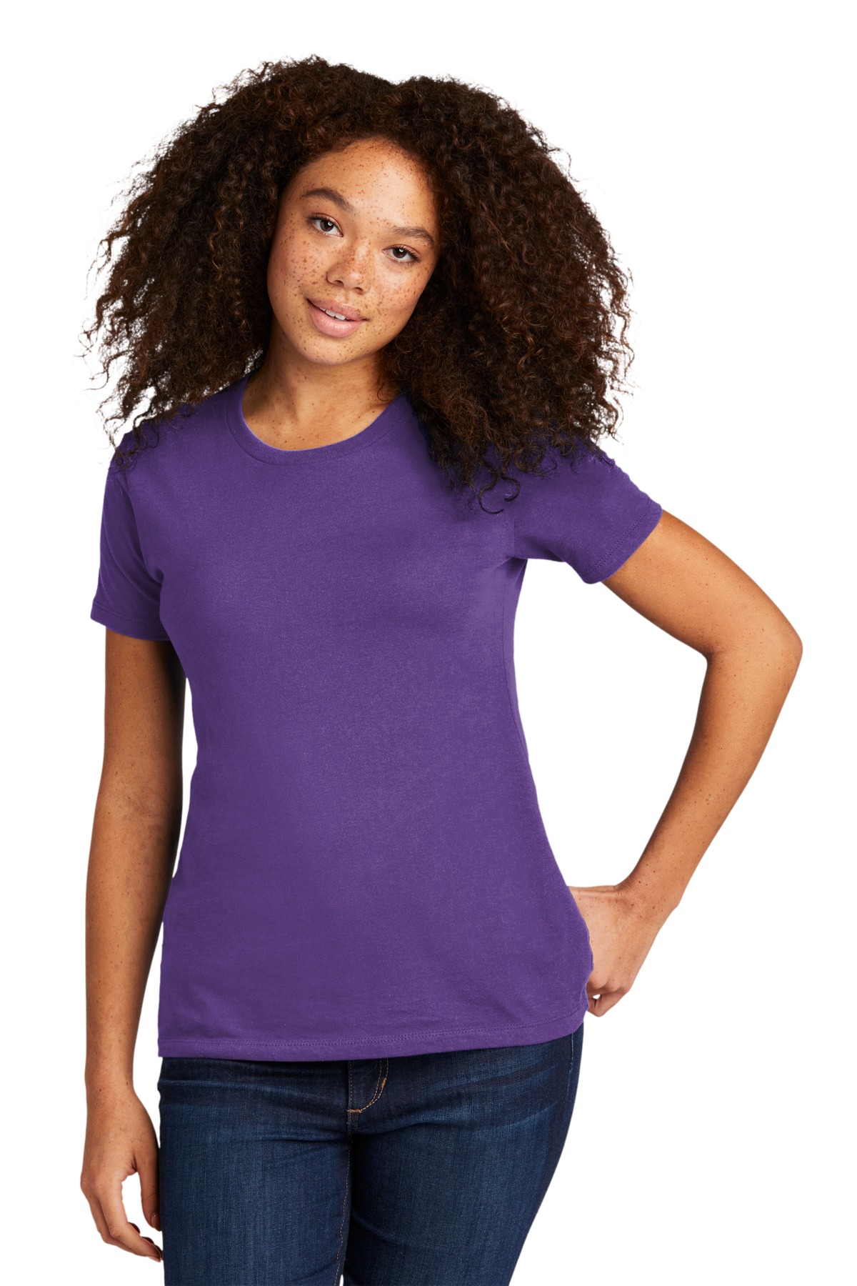 Next Level N3900 Women's Women’s Cotton T-Shirt in Purple Rush size XL | combed ringspun cotton fine jersey 3900, NL3900