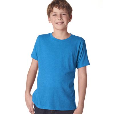Next Level N6310 Youth Triblend Crew T-Shirt in Vintage Turquoise size Small | 50% polyester, 25% airlume combed and ring-spun cotton, rayon NL6310, 6310
