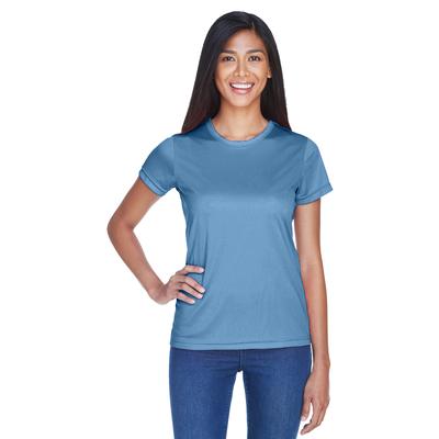 UltraClub 8420L Athletic Women's Cool & Dry Sport Performance Interlock T-Shirt in Indigo size XS | Polyester