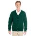 Harriton M425 Men's Pilbloc V-Neck Button Cardigan Sweater in Hunter size XS | Acrylic Blend