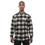 Burnside B8210 Men's Plaid Flannel Shirt in Ecru/Black size XL 8210