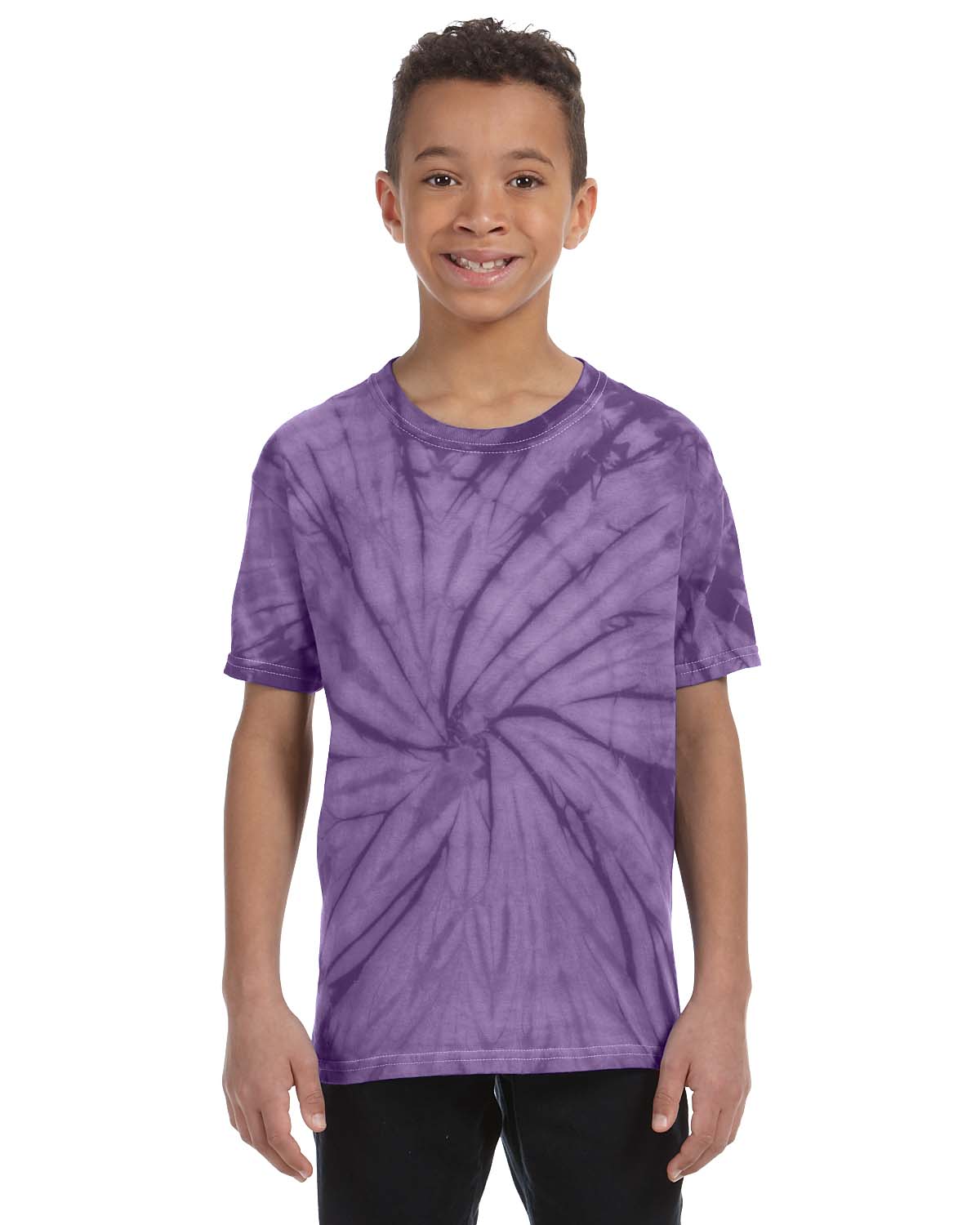 Tie-Dye CD101Y Youth 5.4 oz. Cotton Spider T-Shirt in Purple size XS 1000Y, CD100Y, T1000Y