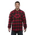 Burnside B8610 Adult Quilted Flannel Jacket in Red/Black size Medium | Cotton/Polyester Blend 8610, BN8610