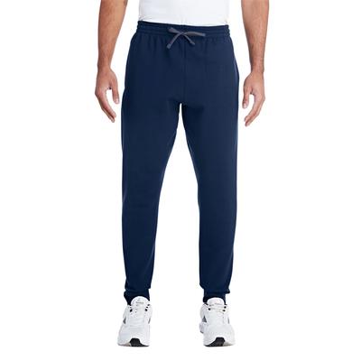 Jerzees 975MPR Adult Nublend Jogger Pant in J Navy Blue/Charcoal Grey size Small | Cotton/Polyester Blend 975MP