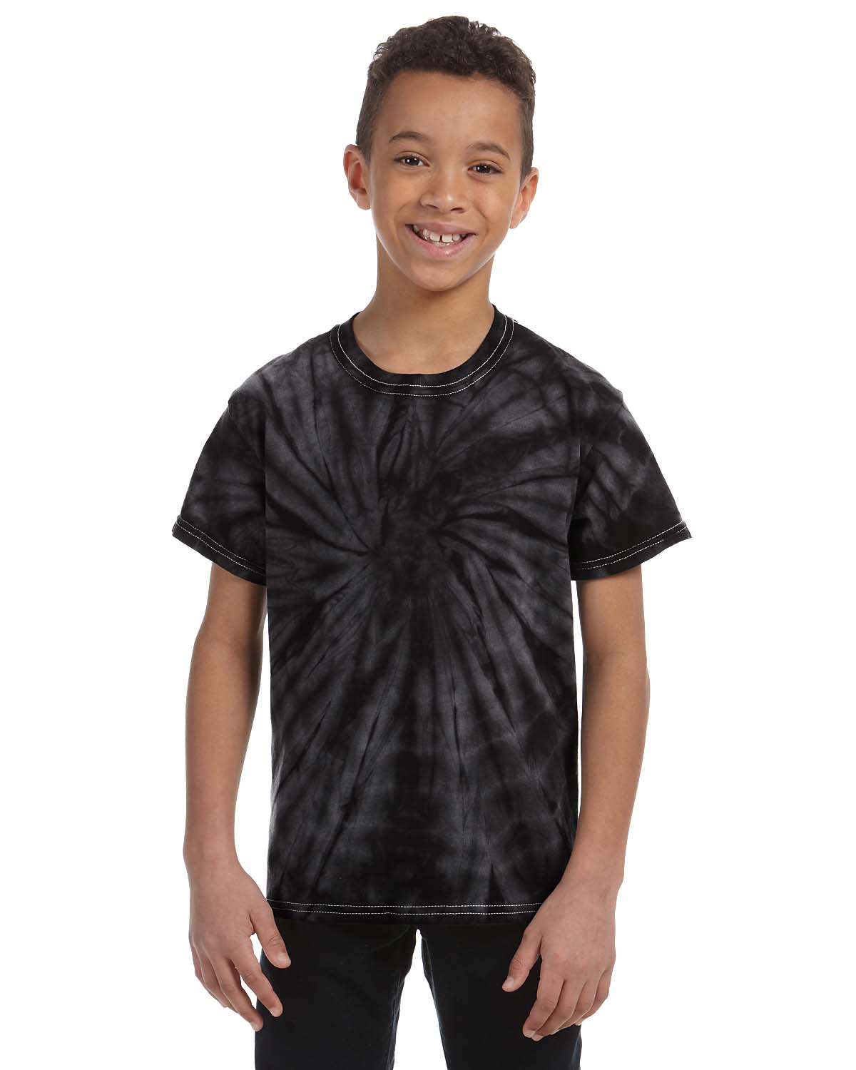Tie-Dye CD101Y Youth 5.4 oz. Cotton Spider T-Shirt in Black size Medium 1000Y, CD100Y, T1000Y