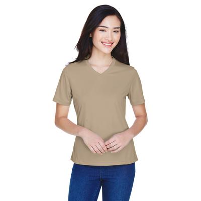 Team 365 TT11W Athletic Women's Zone Performance T-Shirt in Desert Khaki size 3XL | Polyester