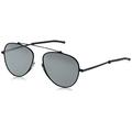 ThinOptics Pilot Style Sunglasses - Mirrored Polarised Black Lenses With Grey Frames Unisex Sun Glasses With Aluminium Case