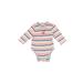 Little Me Long Sleeve Onesie: White Stripes Bottoms - Size 6 Month