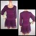 Anthropologie Dresses | Entro Crochet Lace Raspberry Wine Mini Peasant Babydoll Dress | Color: Purple/Red | Size: Various