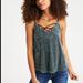 American Eagle Outfitters Tops | American Eagle Strappy Crushed Velvet Top | Color: Blue | Size: M