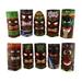 Bay Isle Home™ 10 Piece Polynesian Party Island Tiki Masks Wall Décor Set in Brown/Green/Red | 9.75 H x 4.75 W x 1.5 D in | Wayfair