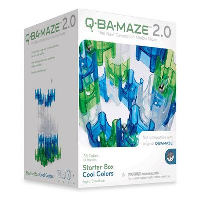 Q-ba-maze 2.0 Starter Box - Cool Colors- 50 Piece Puzzle Game