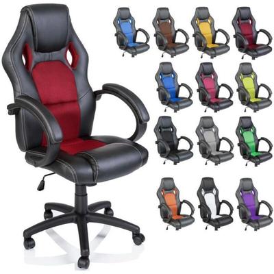 Tresko - Racing Chefsessel Bürostuhl Drehstuhl Sportsitz Bürosessel Schreibtischstuhl schwarz/lila Image