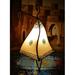 Dakota Fields Handmade Moroccan Leather Table Lamp w/ Henna Design Beige Arias Leather/Metal in Black/Brown/White | 14 H x 8 W x 8 D in | Wayfair