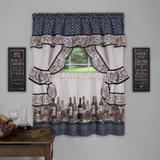 Wide Width Chateau Cottage Window Curtain Set by Achim Home Décor in Navy (Size 57" W 24" L)