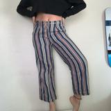 American Eagle Outfitters Pants & Jumpsuits | American Eagle Outfitters Stripe Crop Pant | Color: Blue/Pink | Size: Xs