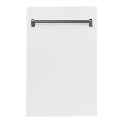 ZLINE Kitchen and Bath 18 in. Top Control Dishwasher in White Matte with Stainless Steel Tub and Tra