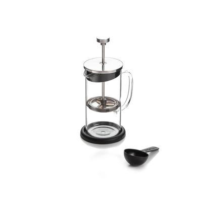 Cook Pro 3-Cup Coffee Plunger with Coaster and Measuring Spoon, Clear