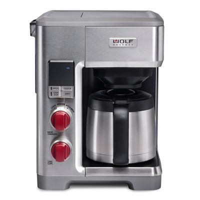 Wolf Gourmet Automatic Drip Coffee Maker - Stainless Steel With Red Knob