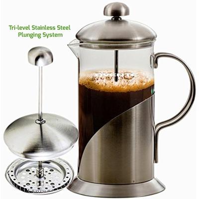 Ovente 4.25-Cup Nickel Brushed French Press Coffee and Tea Maker