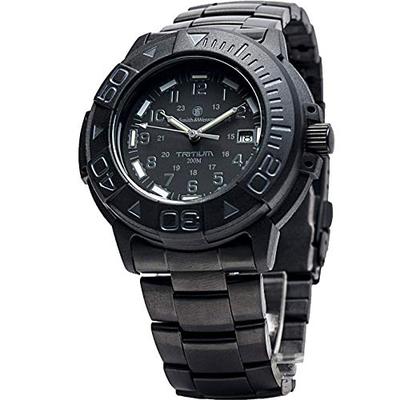 Smith & Wesson Men's SWW-900-BLK Diver Swiss Tritium Black Dial Metal and Rubber Band Watch