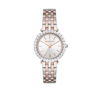 Michael Kors Two Tone Darci Three Hand Two Tone Stainless Steel Watch