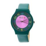 Crayo Womens Jubilee Leatherette-Band Watch (Teal) screenshot. Watches directory of Jewelry.