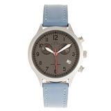 Elevon Antoine Quartz Chronograph Light Blue Genuine Leather Silver Men's Watch with Date ELE113-5 screenshot. Watches directory of Jewelry.