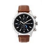 Breed Lacroix Chronograph Leather-Band Watch - Silver/Brown screenshot. Watches directory of Jewelry.