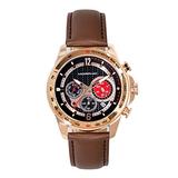 Morphic M88 Series Quartz Brown Genuine Leather Rose Gold Chronograph Men's Watch with Date MPH8803 screenshot. Watches directory of Jewelry.