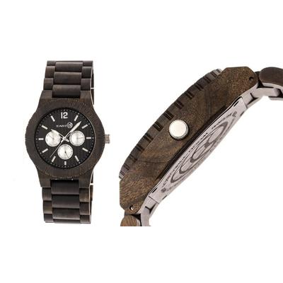 Earth Wood Men's Watches Bonsai Collection Wood Date Brown Quartz Bracelet