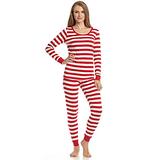 Leveret Womens Pajamas Fitted Striped Christmas 2 Piece Pjs Set 100% Cotton Sleep Pants (Red/White S screenshot. Pajamas directory of Lingerie.
